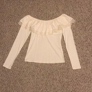 cream off the shoulder long sleeve